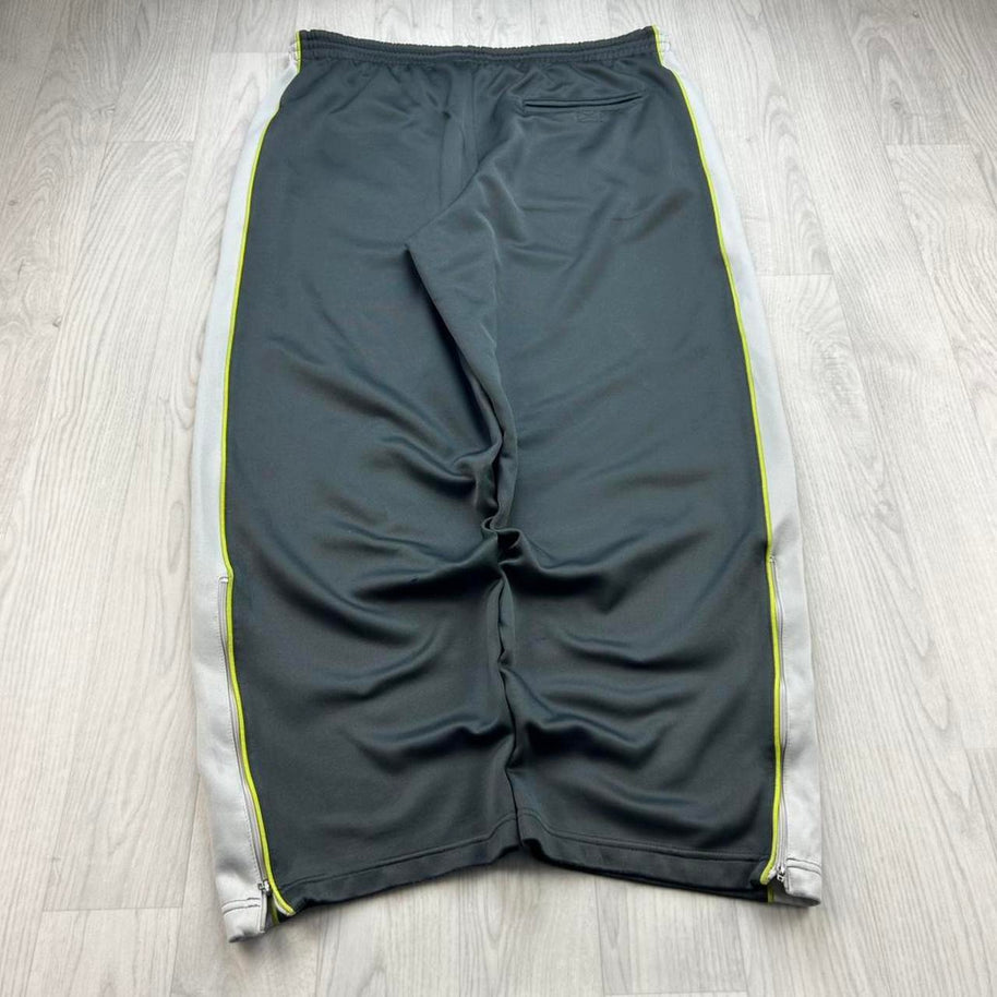 VINTAGE Y2K NIKE BAGGY SIDE STRIPE TRACKSUIT BOTTOMS GREY