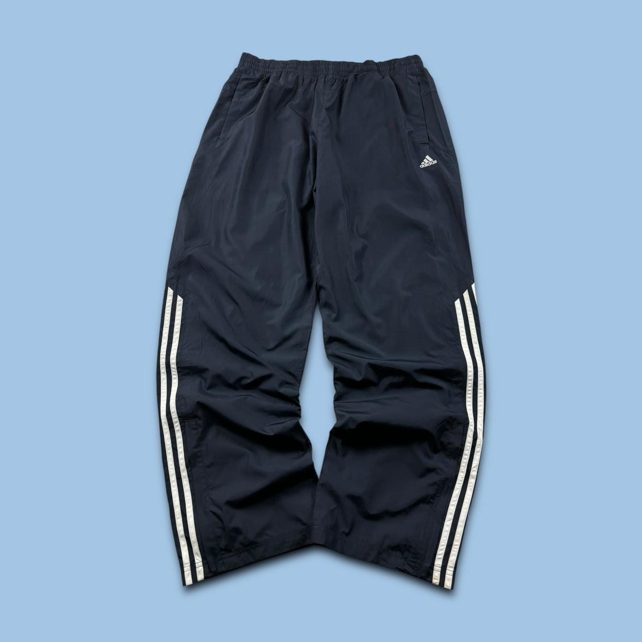VINTAGE Y2K ADIDAS BAGGY TRACKSUIT BOTTOMS NAVY