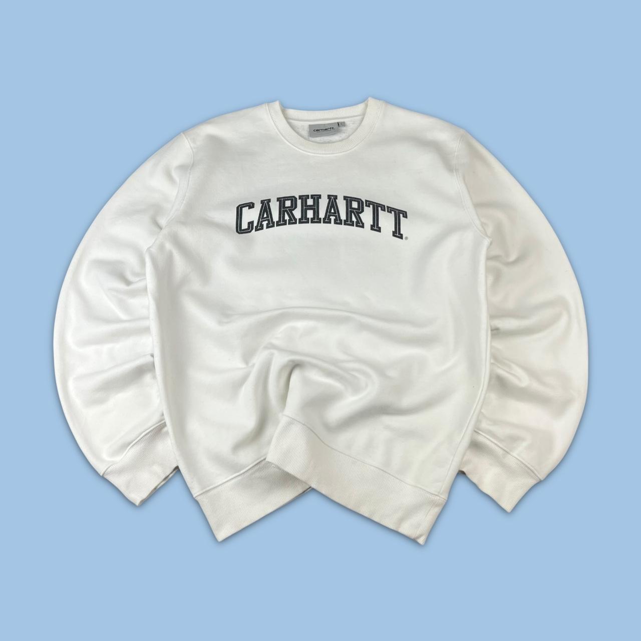 VINTAGE Y2K CARHARTT SPELL OUT SWEATSHIRT WHITE