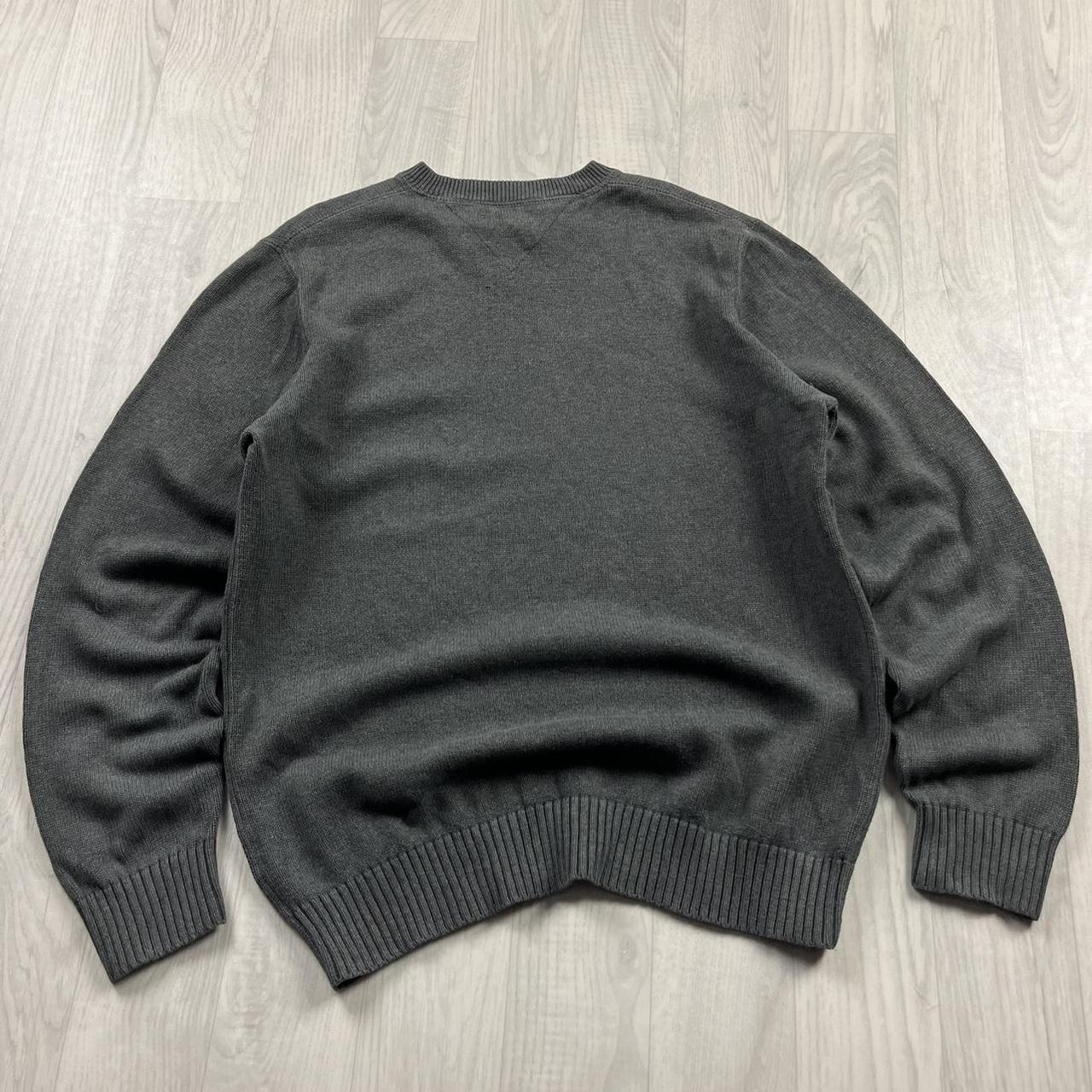 VINTAGE Y2K TOMMY HILFIGER CHUNKY KNITTED JUMPER GREY
