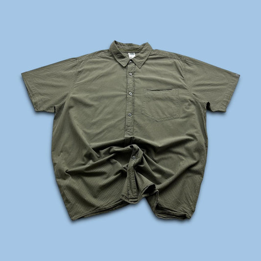 VINTAGE Y2K THE NORTH FACE SHORT SLEEVE SHIRT KHAKI GREEN