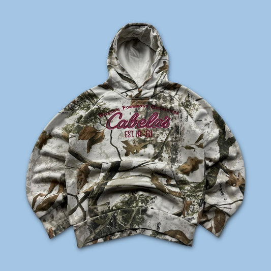 VINTAGE CABELAS REALTREE HOODIE CAMO WHITE PINK