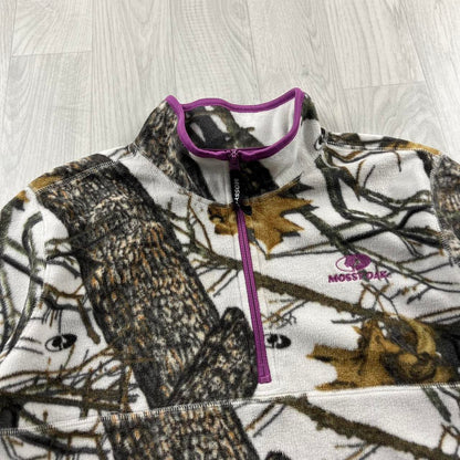 VINTAGE REALTREE MOSSY OAK QUARTER ZIP UP FLEECE CAMO
