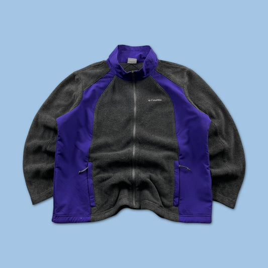 VINTAGE Y2K COLUMBIA ZIP UP FLEECE GREY PURPLE