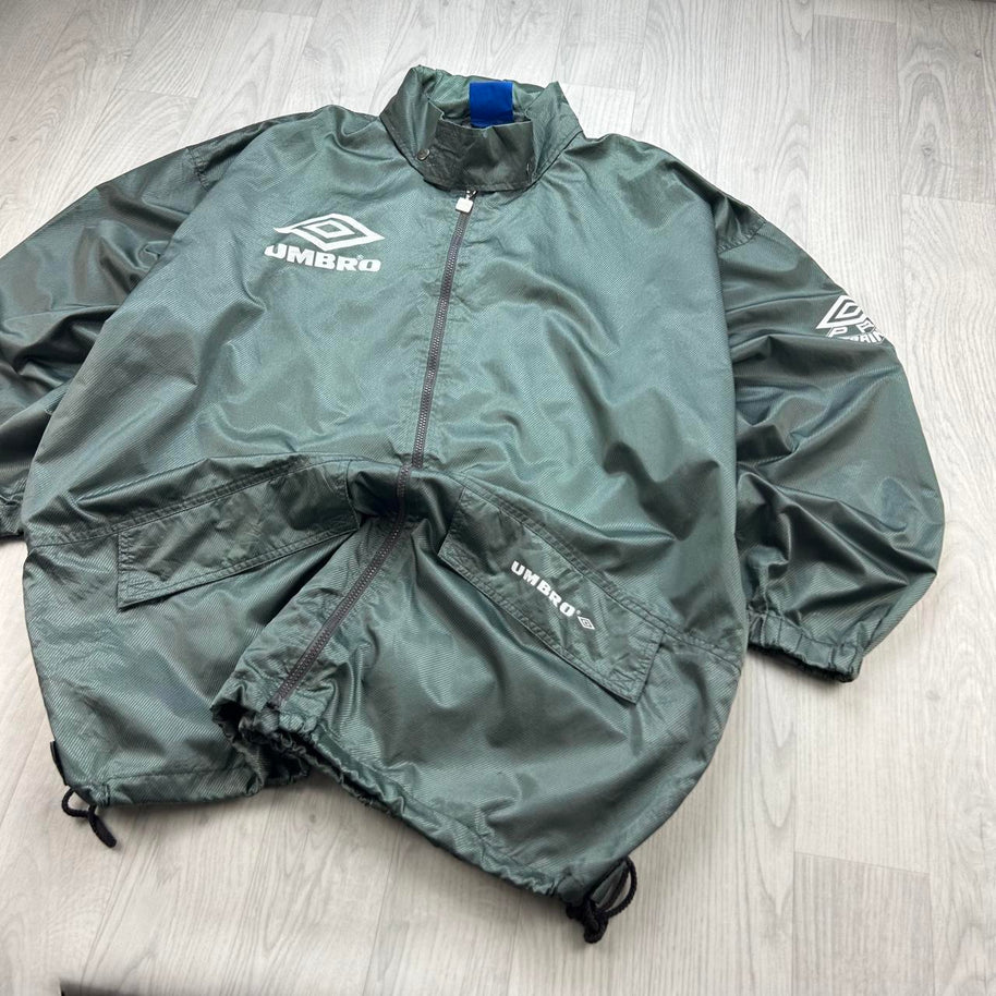 VINTAGE 90s UMBRO PRO TRAINING WINDBREAKER JACKET TEAL