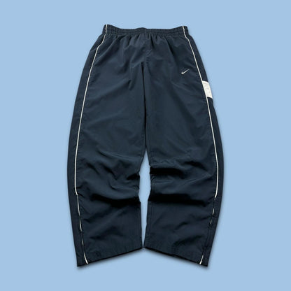 VINTAGE Y2K NIKE WIDE LEG BAGGY TRACKSUIT BOTTOMS NAVY