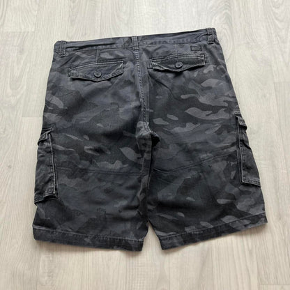 VINTAGE Y2K FIRETRAP BAGGY LOOSE CAMO SHORTS BLACK