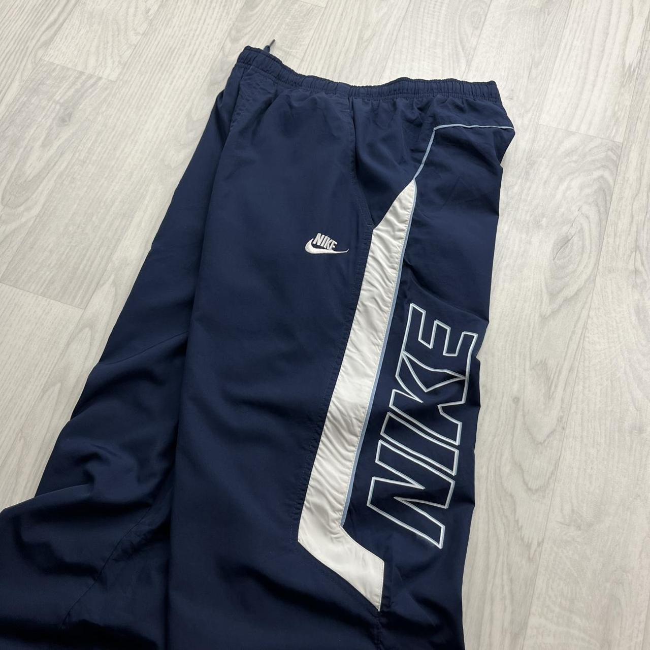 VINTAGE Y2K NIKE TECHNICAL BAGGY TRACKSUIT BOTTOMS NAVY