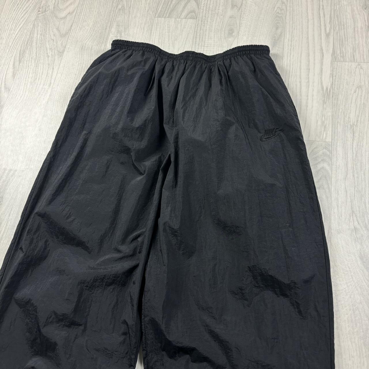 VINTAGE 90s NIKE BAGGY SHELL TRACKSUIT BOTTOMS BLACK