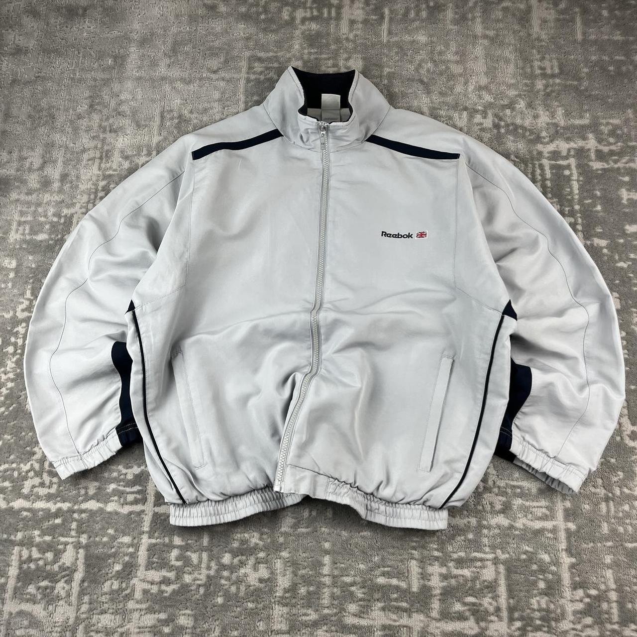 VINTAGE Y2K REEBOK WINDBREAKER TRACKSUIT SPORTY JACKET GREY