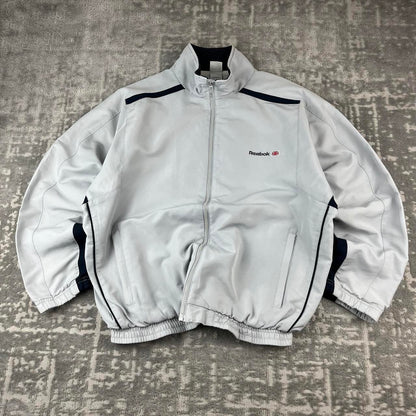 VINTAGE Y2K REEBOK WINDBREAKER TRACKSUIT SPORTY JACKET GREY