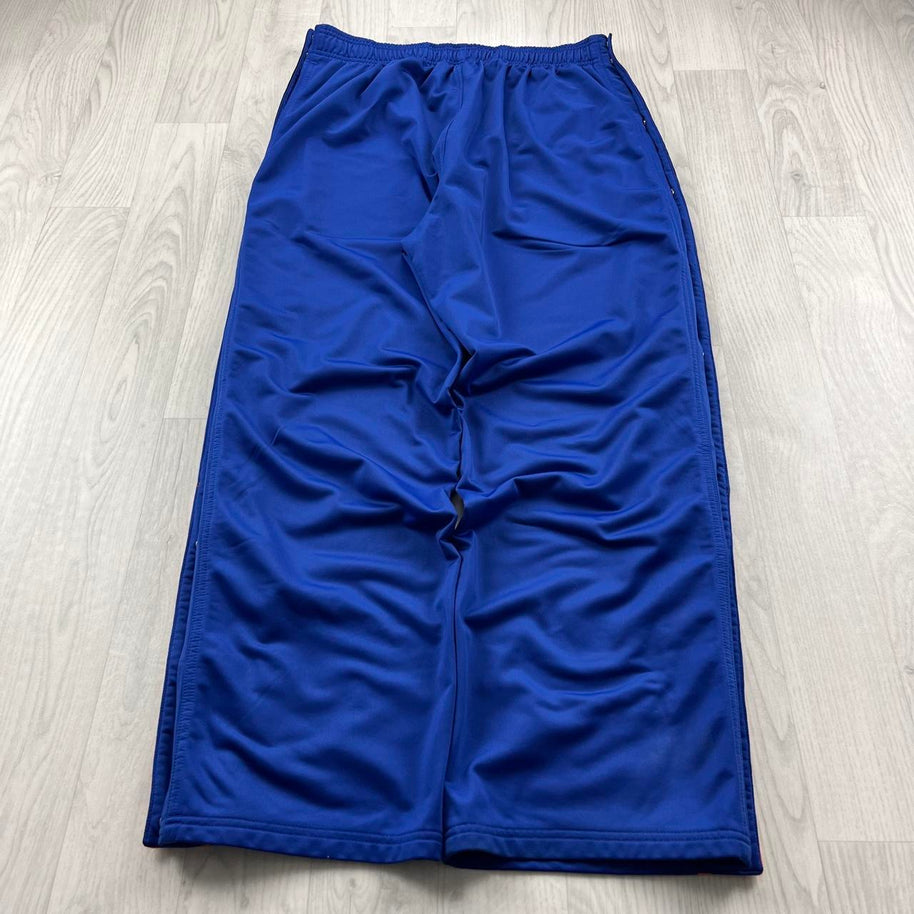 VINTAGE Y2K ADIDAS NEW YORK KNICKS BAGGY TRACKSUIT BOTTOMS BLUE