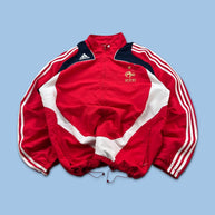 VINTAGE Y2K ADIDAS FRANCE FOOTBALL WINDBREAKER JACKET RED