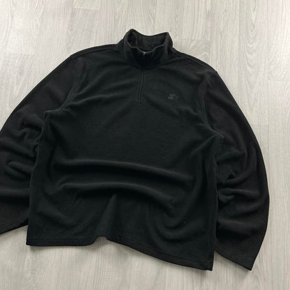 VINTAGE Y2K STARTER QUARTER ZIP FLEECE SWEATSHIRT BLACK