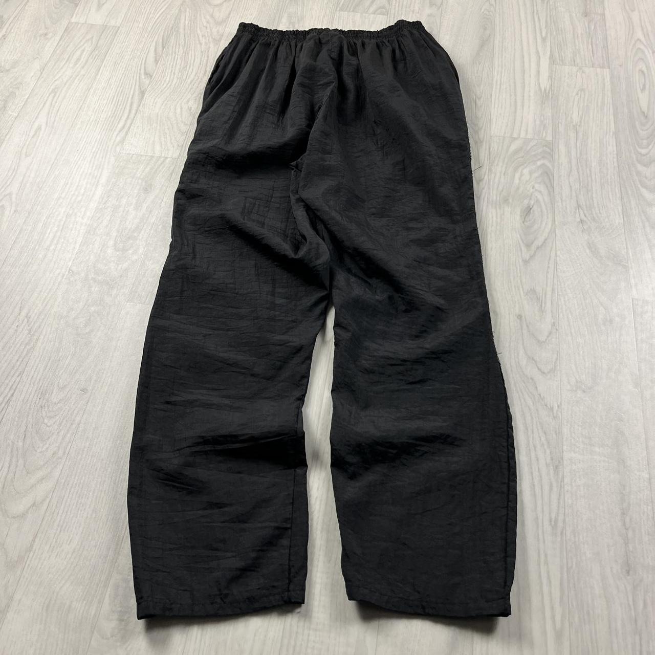 VINTAGE Y2K REEBOK BAGGY SHELL TRACKSUIT BOTTOMS BLACK