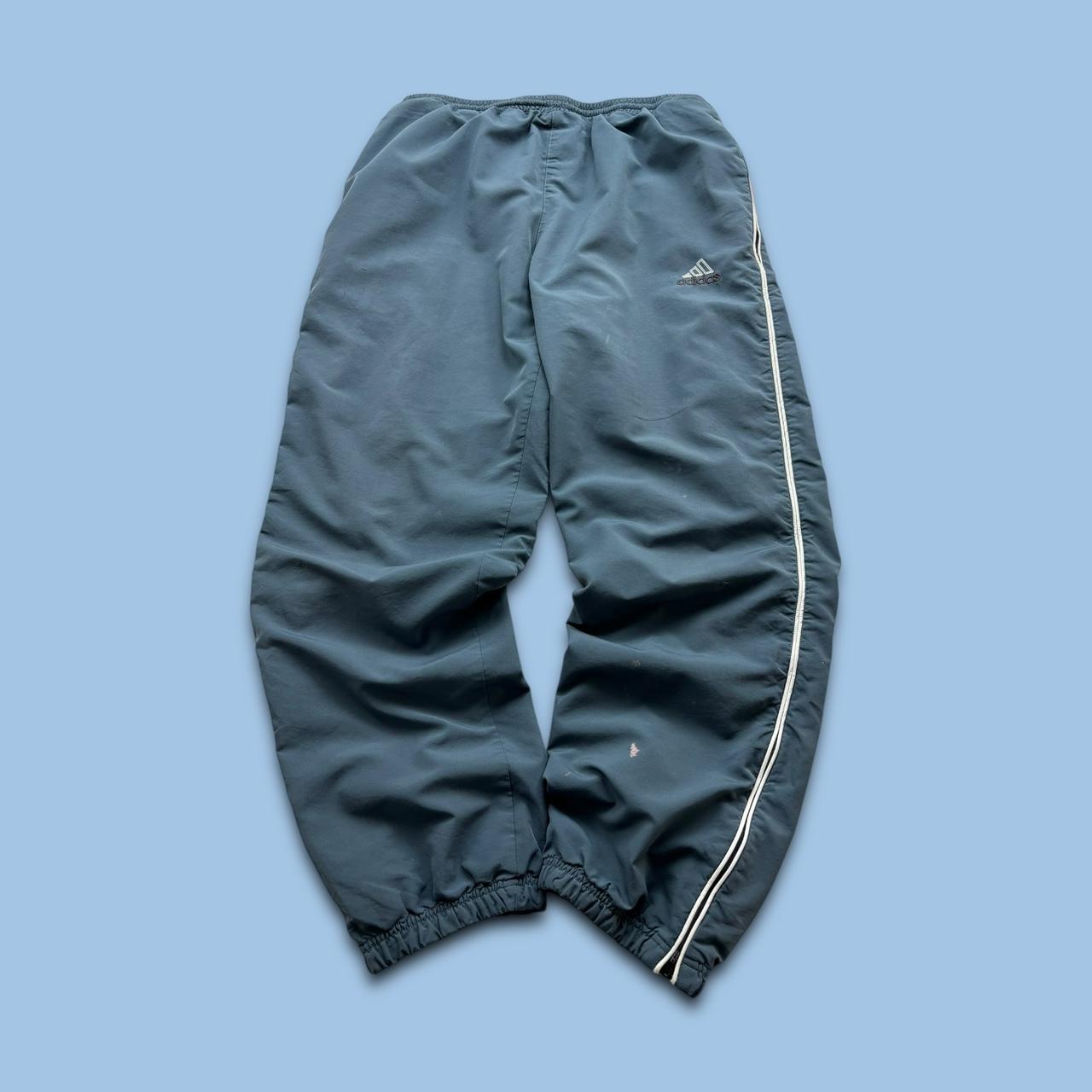 VINTAGE Y2K ADIDAS BAGGY TRACKSUIT BOTTOMS BLUE TEAL