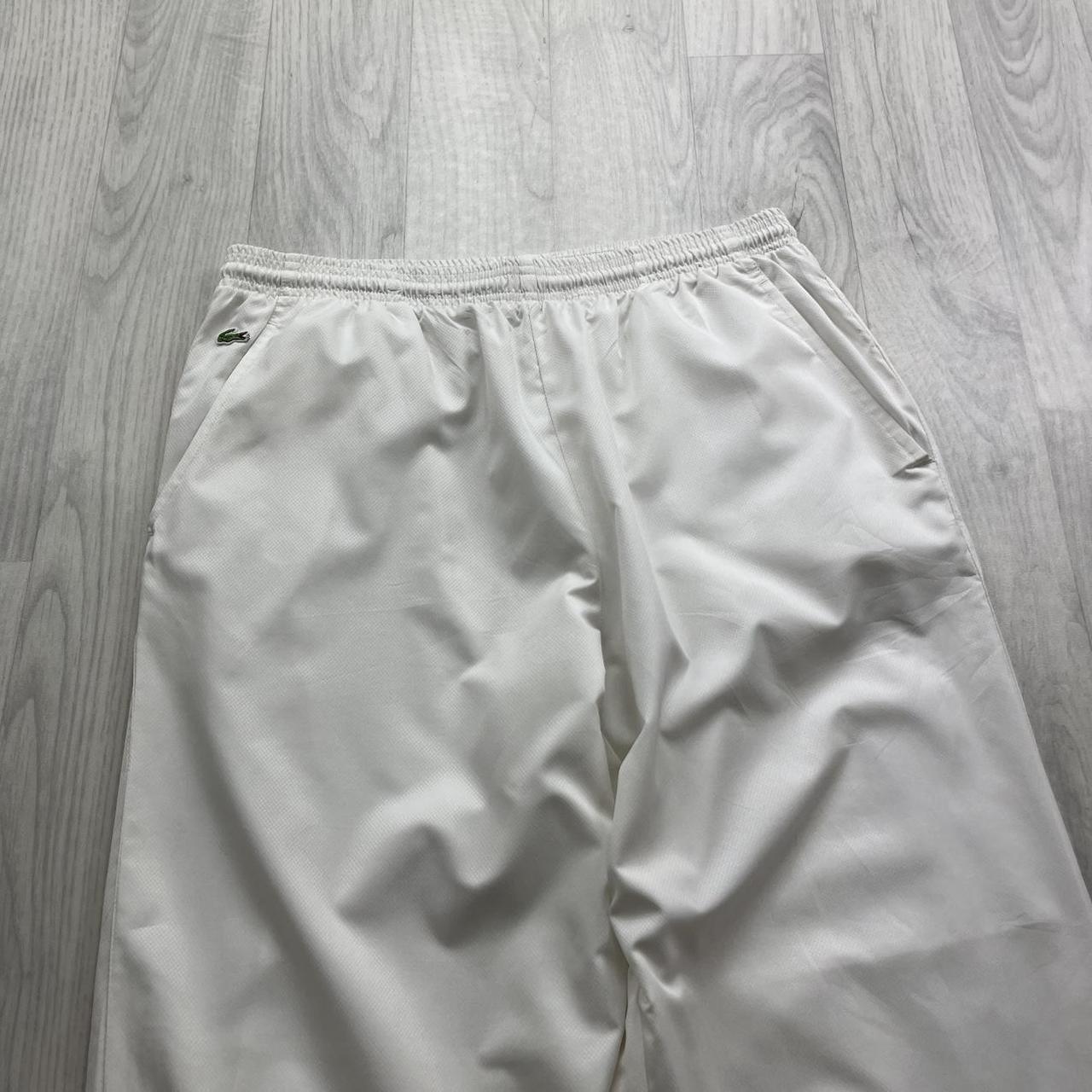 VINTAGE Y2K LACOSTE BAGGY TRACKSUIT BOTTOMS WHITE