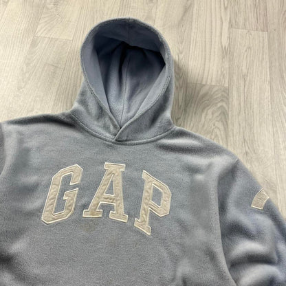 VINTAGE Y2K GAP SPELL OUT FLEECE HOODIE BABY BLUE