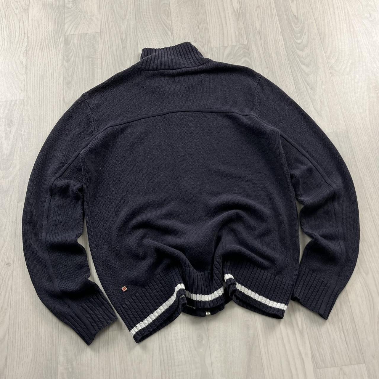 VINTAGE Y2K PUMA CHUNKY KNITTED ZIP JUMPER NAVY