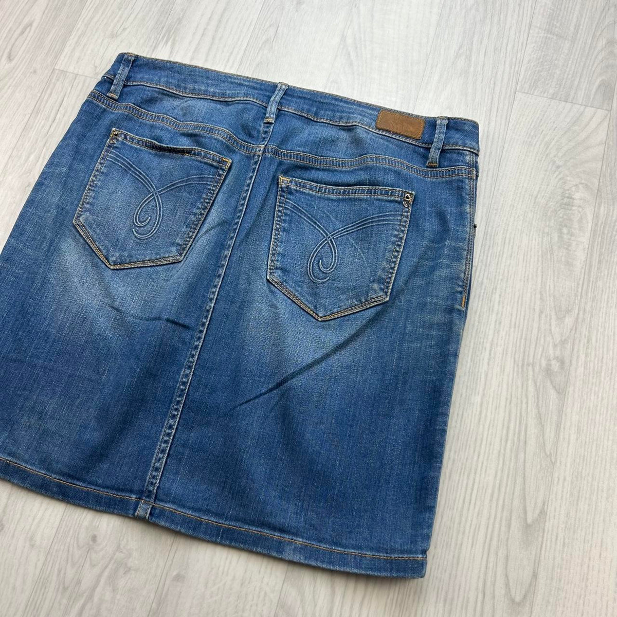 VINTAGE Y2K ESPRIT DENIM MIDI SKIRT BLUE