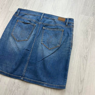 VINTAGE Y2K ESPRIT DENIM MIDI SKIRT BLUE