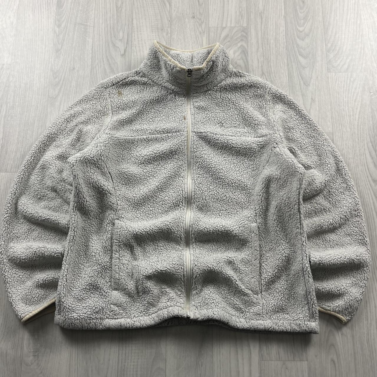 VINTAGE Y2K COLUMBIA ZIP UP SHERPA FLEECE CREAM
