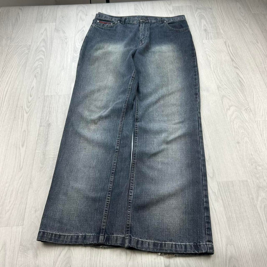 VINTAGE Y2K BRIDLE BAGGY JEANS NAVY BLUE WASH