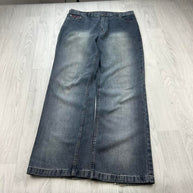 VINTAGE Y2K BRIDLE BAGGY JEANS NAVY BLUE WASH