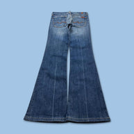 VINTAGE Y2K 7 FOR ALL MANKIND LOW RISE BOOTCUT FLARED JEANS NAVY BLUE