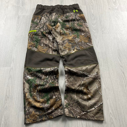 VINTAGE UNDER ARMOUR REALTREE BAGGY LOW RISE CAMO SWEAT PANTS BROWN