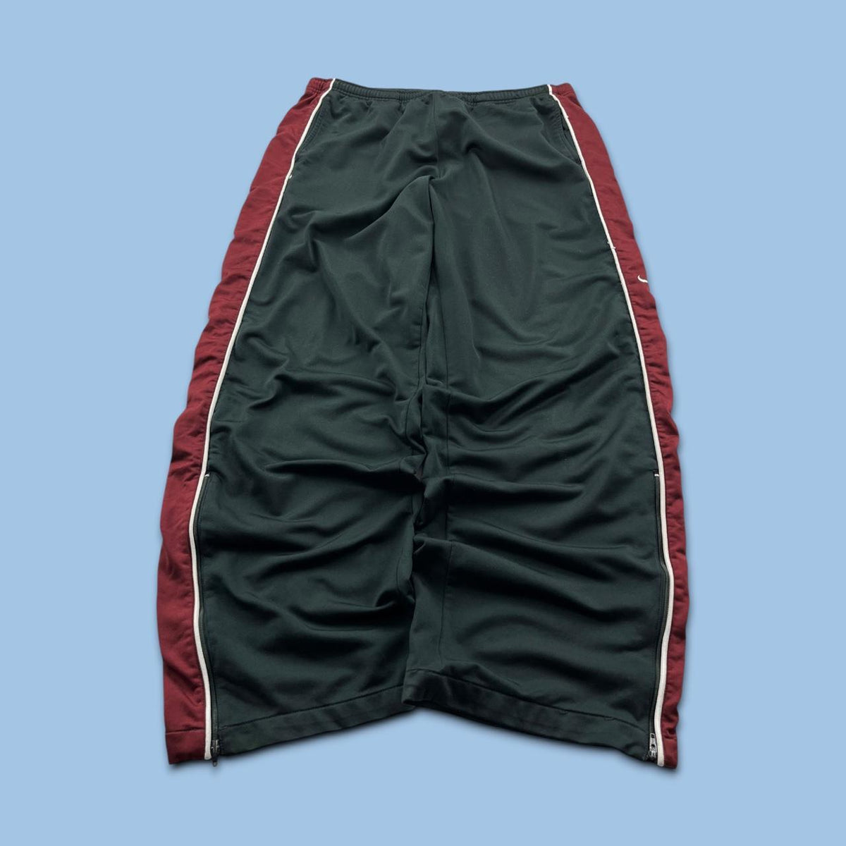 VINTAGE 90s NIKE BAGGY TRACKSUIT BOTTOMS DARK GREEN