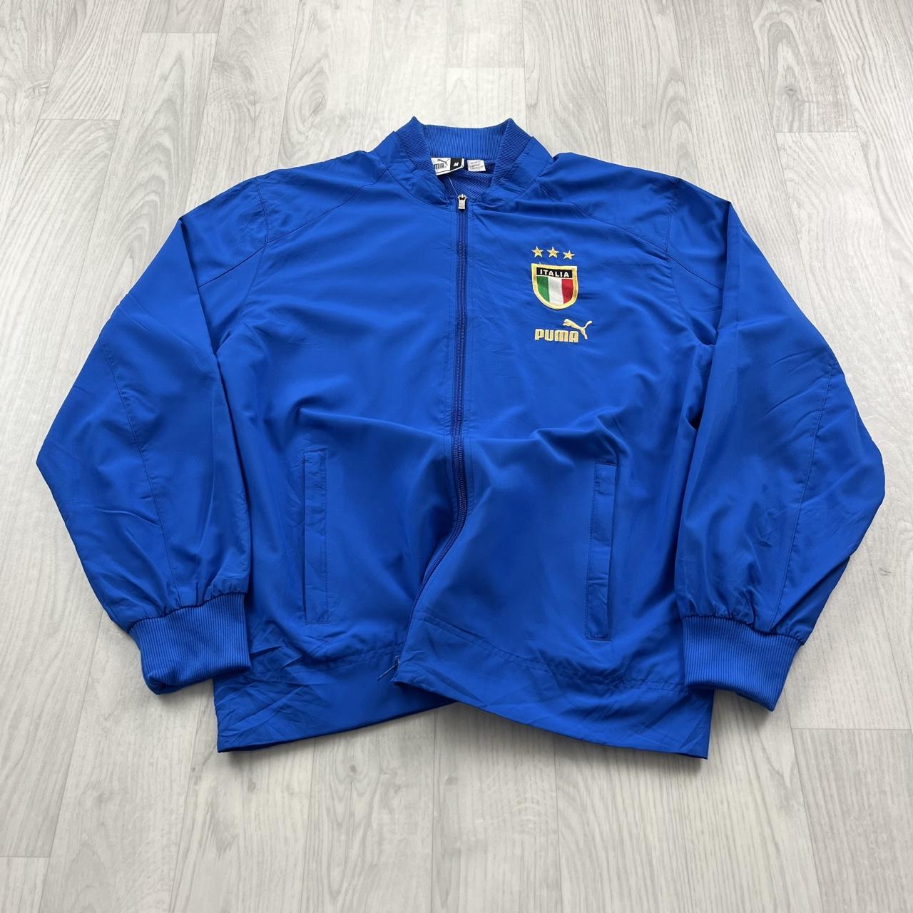 VINTAGE Y2K PUMA ITALY FOOTBALL TRACK JACKET BLUE