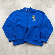 VINTAGE Y2K PUMA ITALY FOOTBALL TRACK JACKET BLUE