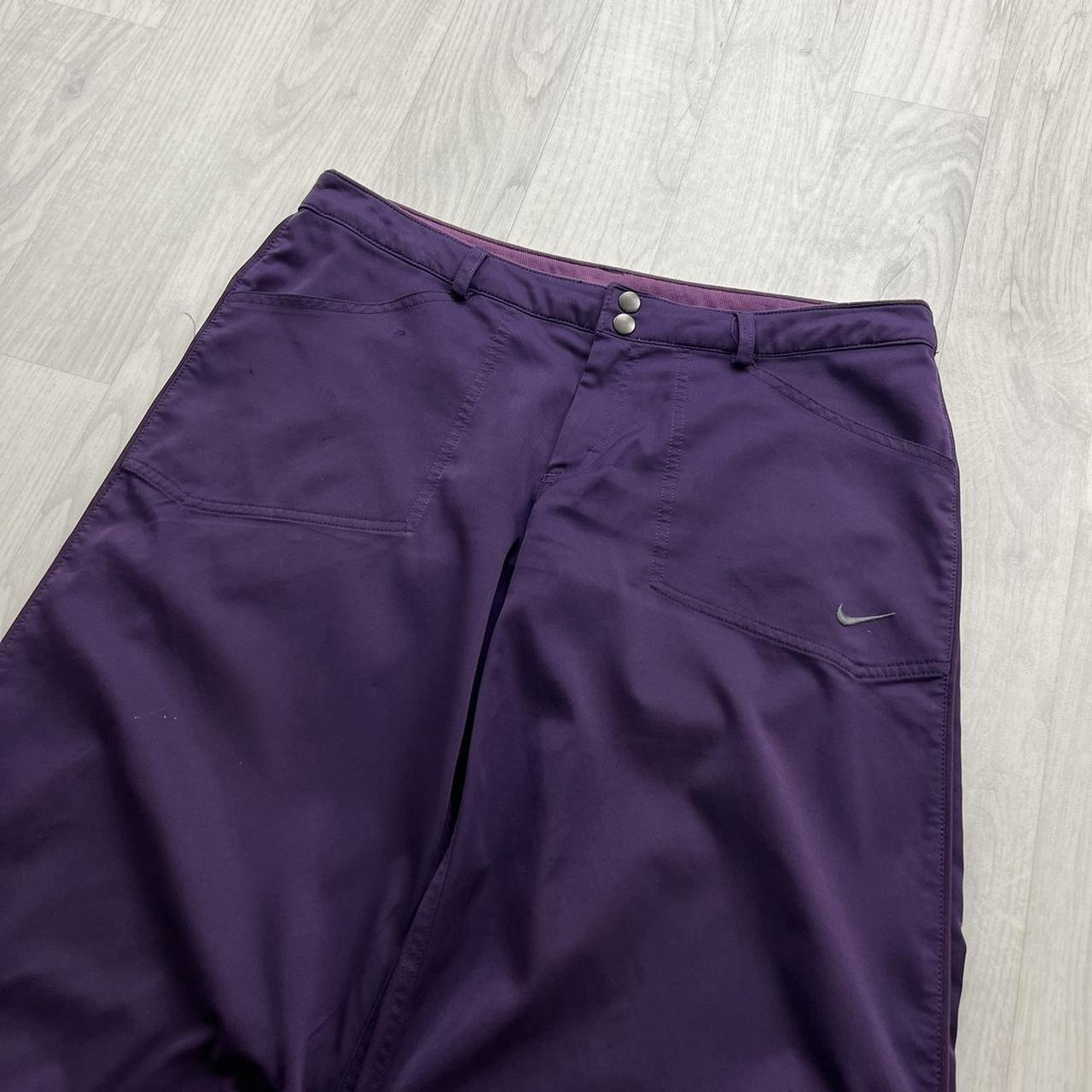 VINTAGE Y2K NIKE BAGGY LOW RISE TECHNICAL TRACKSUIT BOTTOMS PURPLE