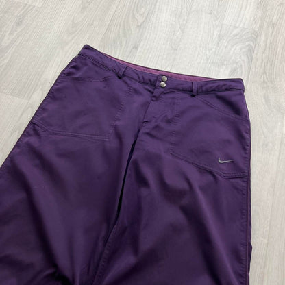 VINTAGE Y2K NIKE BAGGY LOW RISE TECHNICAL TRACKSUIT BOTTOMS PURPLE