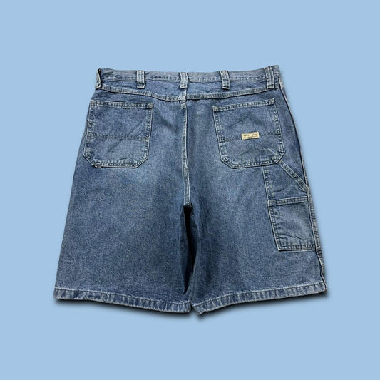 VINTAGE 00s WRANGLER BAGGY LOOSE CARPENTER JORTS BLUE