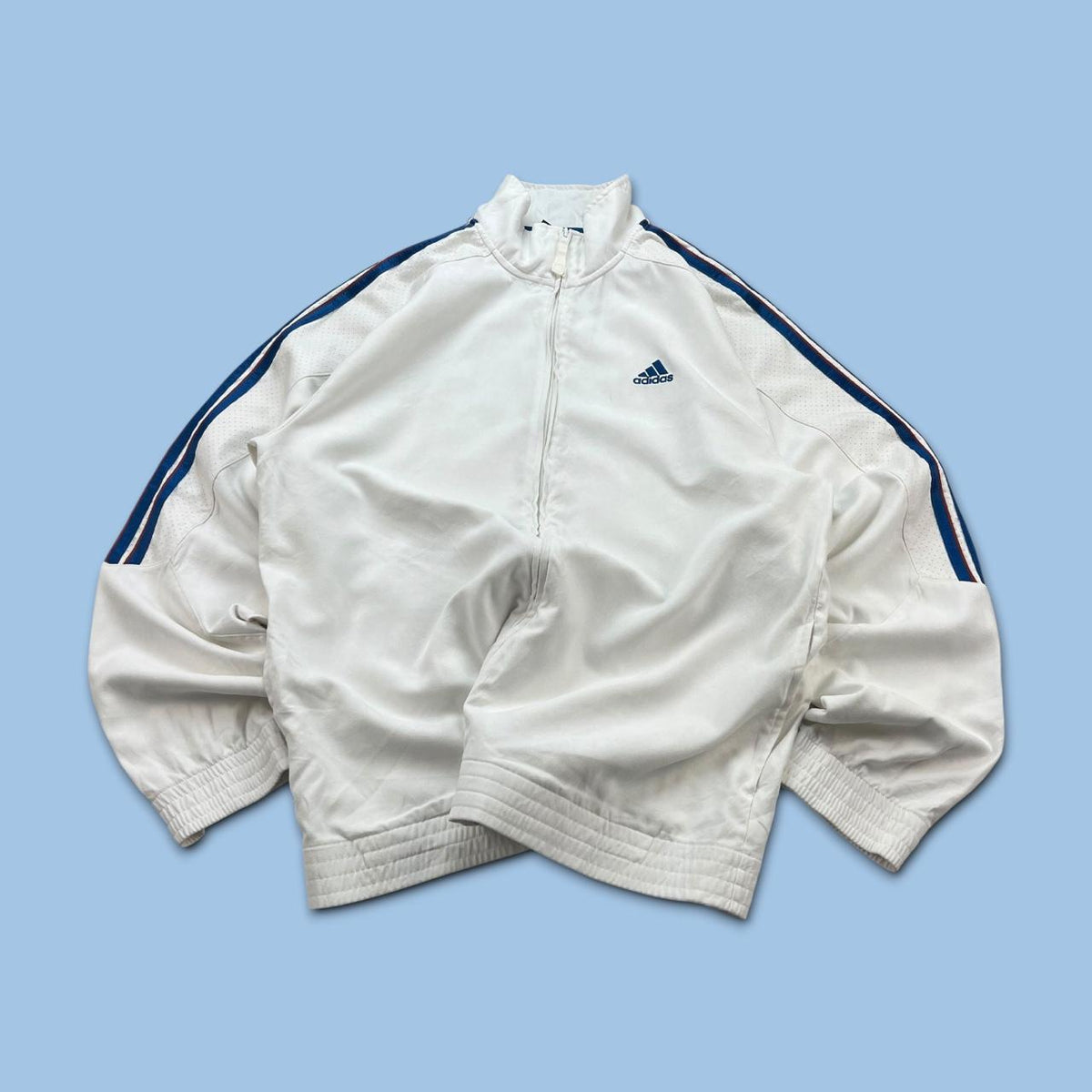 VINTAGE Y2K ADIDAS WINDBREAKER JACKET WHITE