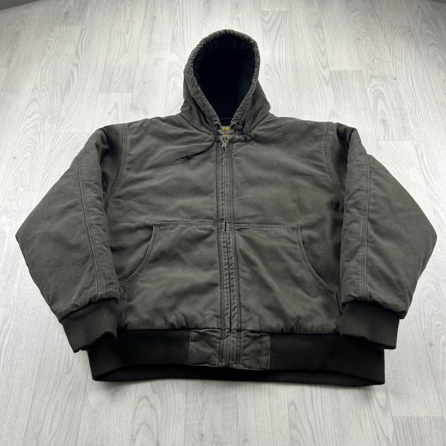 VINTAGE Y2K CABELAS HOODED WORKWEAR BOMBER JACKET KHAKI