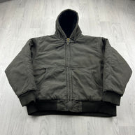 VINTAGE Y2K CABELAS HOODED WORKWEAR BOMBER JACKET KHAKI