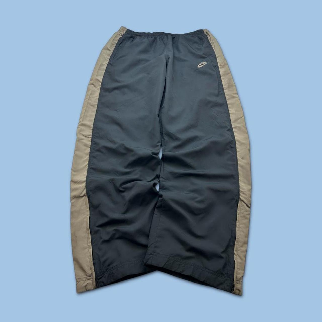 VINTAGE Y2K NIKE BAGGY WIDE LEG TRACKSUIT BOTTOMS BLACK KHAKI