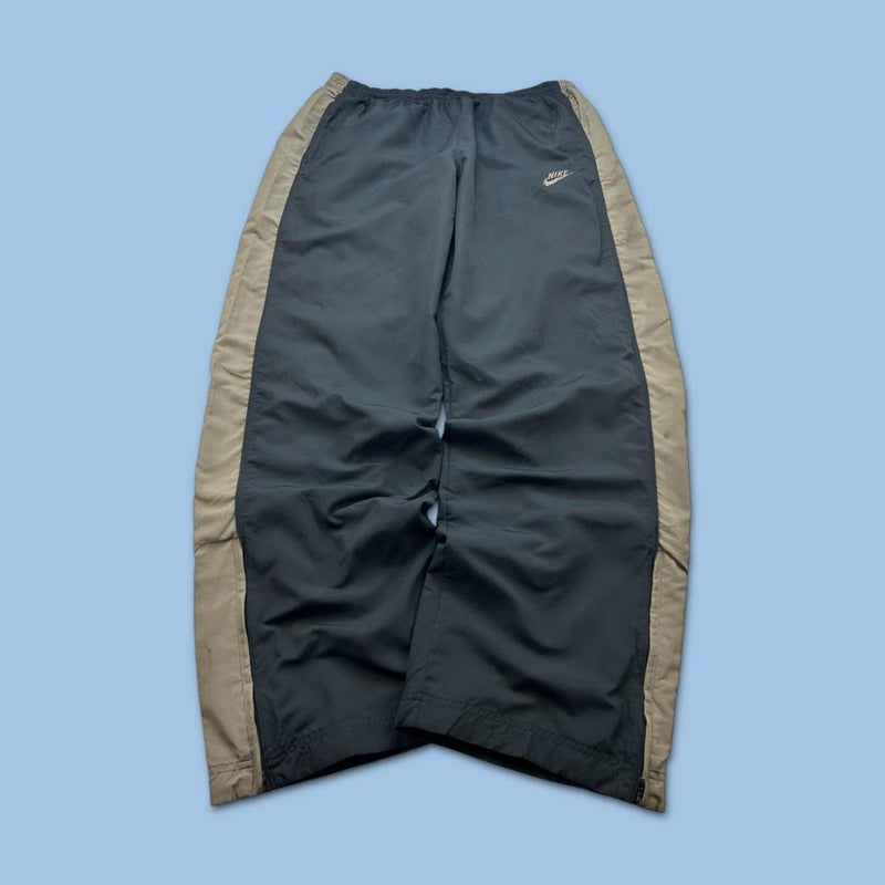 VINTAGE Y2K NIKE BAGGY WIDE LEG TRACKSUIT BOTTOMS BLACK KHAKI