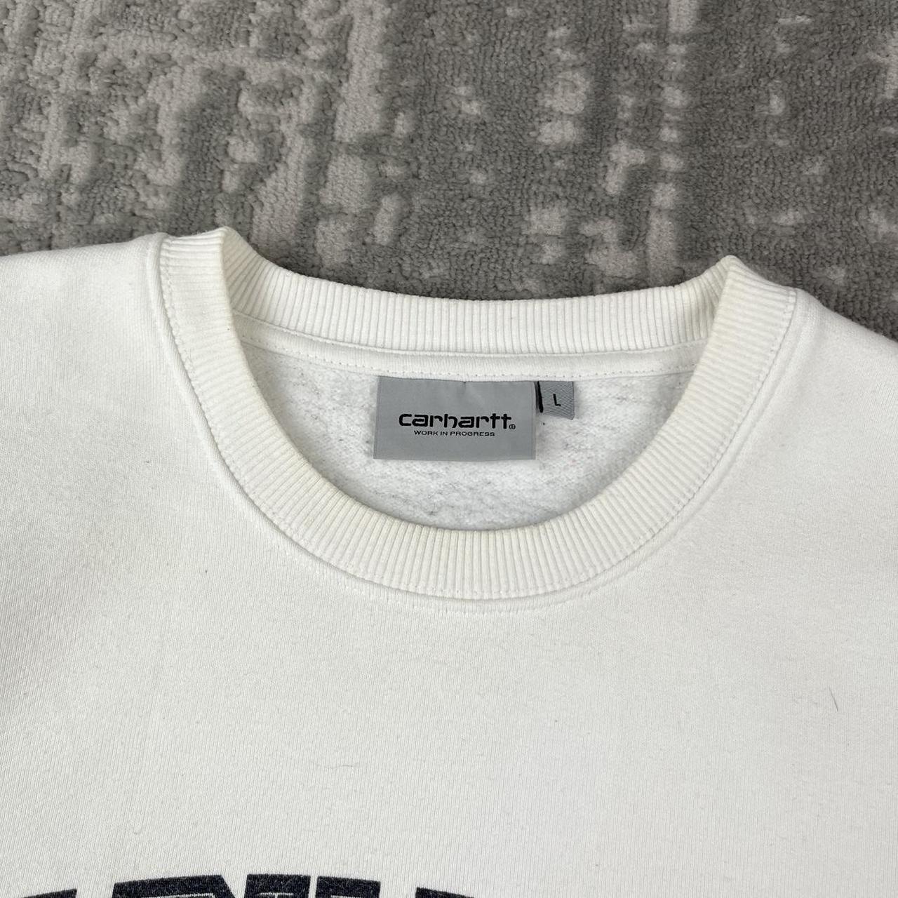 VINTAGE Y2K CARHARTT SPELL OUT SWEATSHIRT WHITE
