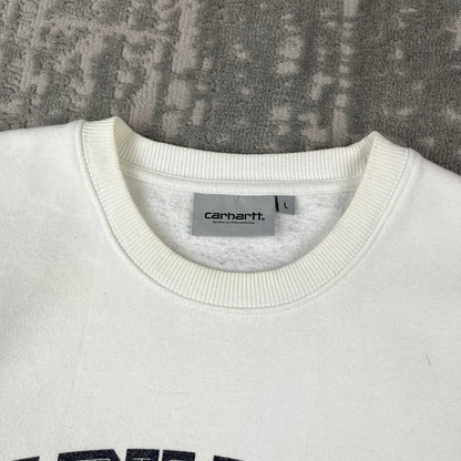 VINTAGE Y2K CARHARTT SPELL OUT SWEATSHIRT WHITE