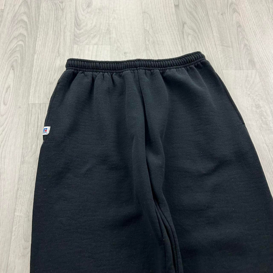 VINTAGE Y2K RUSSELL ATHLETIC BLANK BAGGY COTTON SWEATPANTS BLACK