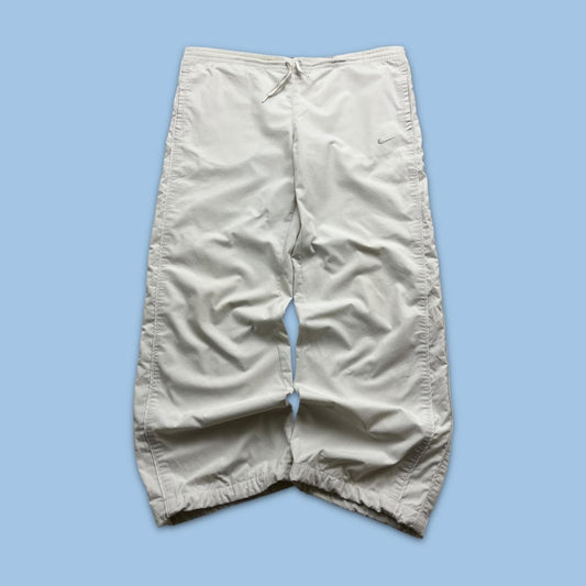 VINTAGE Y2K NIKE LOW RISE BAGGY TRACKSUIT BOTTOMS WHITE