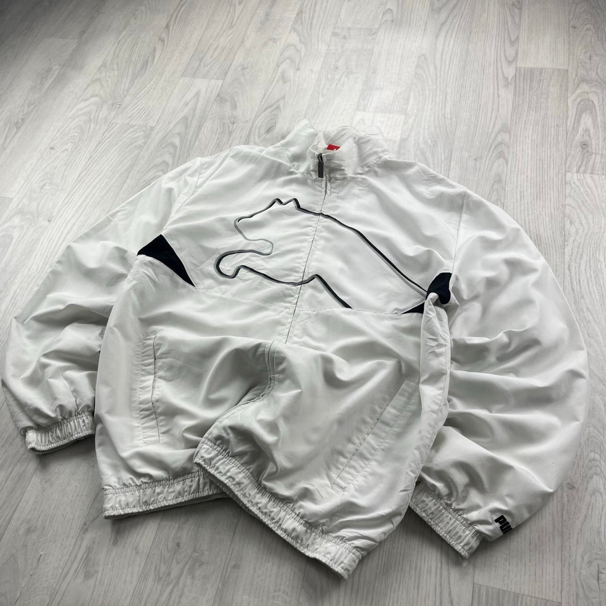 VINTAGE Y2K PUMA ZIP UP TRACK JACKET WHITE