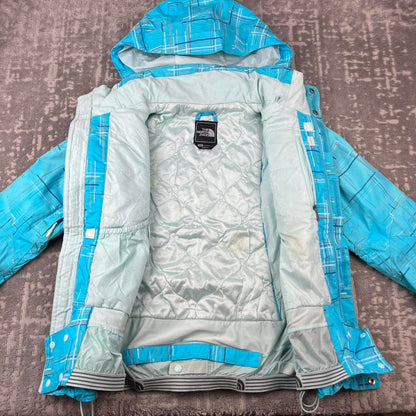 VINTAGE Y2K THE NORTH FACE RECCO CHECKERED SKI JACKET BLUE