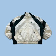 VINTAGE 90s NIKE LIGHTWEIGHT TRACK JACKET WHITE / GREEN
