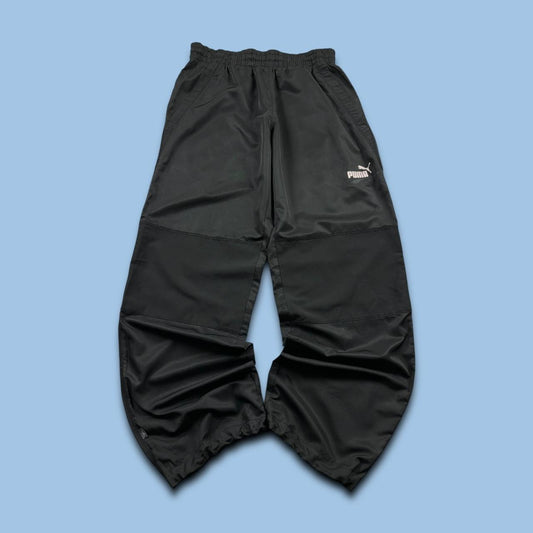 VINTAGE Y2K PUMA TECHNICAL WIDE LEG TRACKSUIT BOTTOMS BLACK