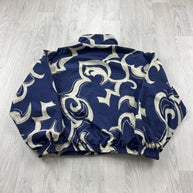 VINTAGE 90s REEBOK LIGHTWEIGHT FUNKY GRAPHIC JACKET NAVY / CREAM
